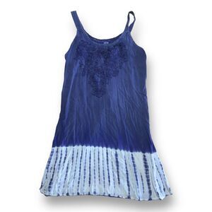 Indie Boutique Women's Blue Tie Dye Sleeveless Dress One Size Summer